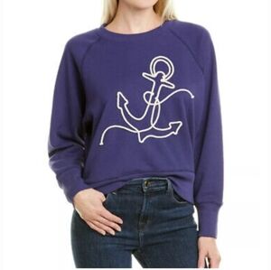 J. Crew Anchor Sailing Raw Indigo Rope Cotton Sweatshirt Large L